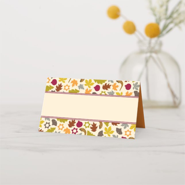 Fall Foliage Rosh Hashanah Place Card (Front)