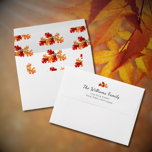 Fall Foliage Rustic Autumn Elegant Return Address Envelope (Creator Uploaded)