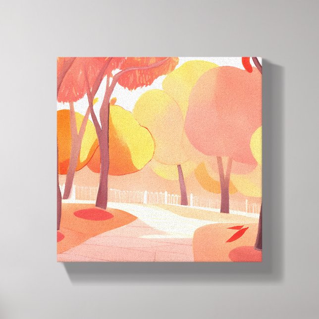 Fall Foliage Stroll | Abstract Watercolor Canvas Print (Front)