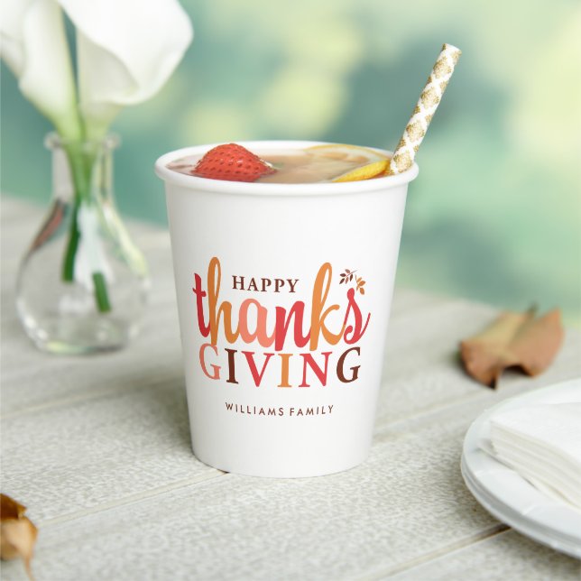 Fall Foliage Thanksgiving Celebration Paper Cup (Insitu)