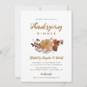 fall foliage thanksgiving dinner invitation