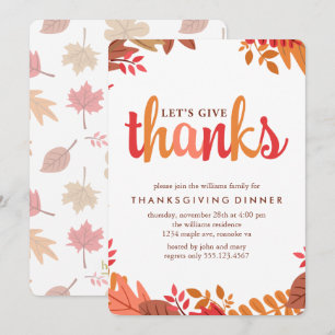 Fall Foliage Thanksgiving Dinner Invitation