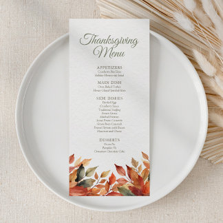Fall Foliage Thanksgiving Menu
