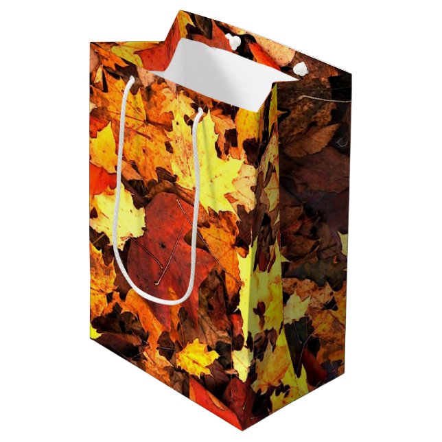 Fall foliage, the Colours of Autumn Medium Gift Bag (Front Angled)