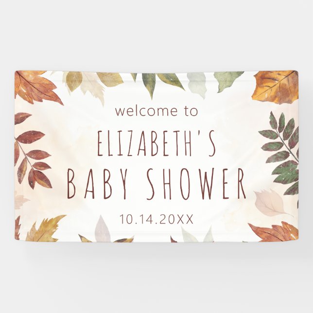 Fall Foliage Watercolor Autumn Welcome Sign (Horizontal)