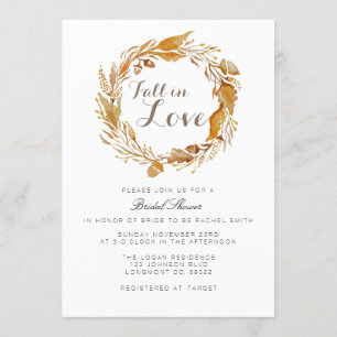 Fall Foliage Watercolor Bridal Shower Invite