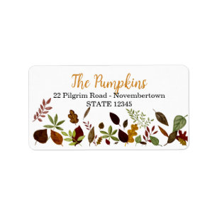 Fall Foliage watercolor thanksgiving label