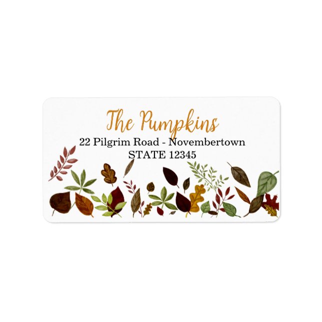 Fall Foliage watercolor thanksgiving label (Front)