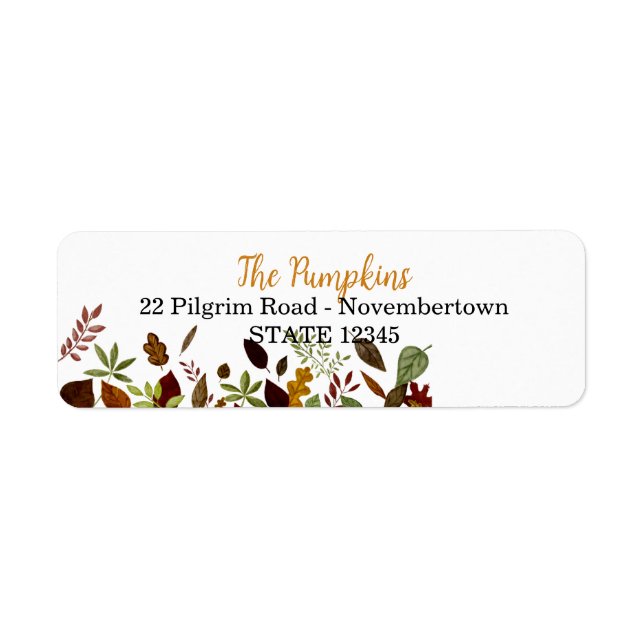 Fall Foliage watercolor thanksgiving label (Front)