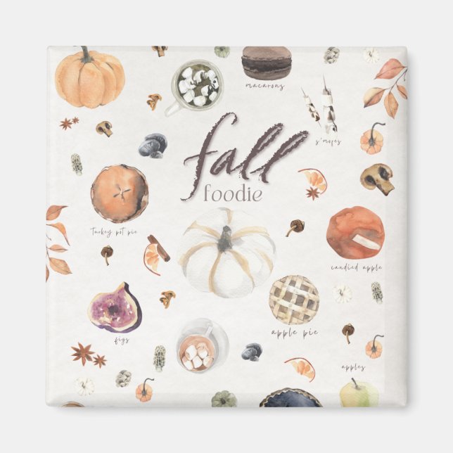 Fall Foodie Bucket List Thanksgiving Dinner  Magnet (Front)