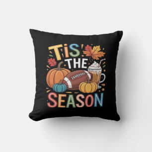 Fall Football Autumn Pumpkin Coffee Lover Cushion