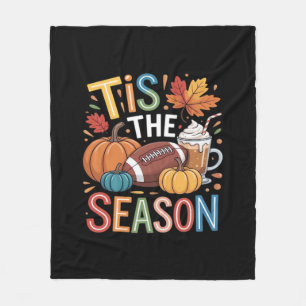 Fall Football Autumn Pumpkin Coffee Lover Fleece Blanket