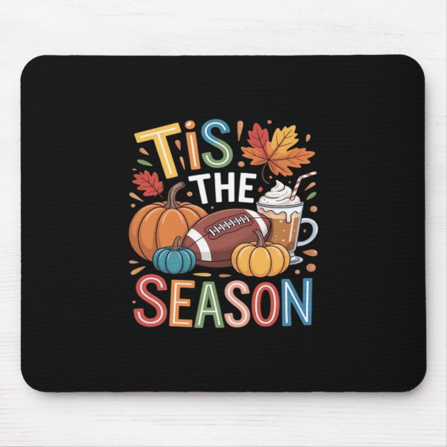 Fall Football Autumn Pumpkin Coffee Lover Mouse Mat (Front)