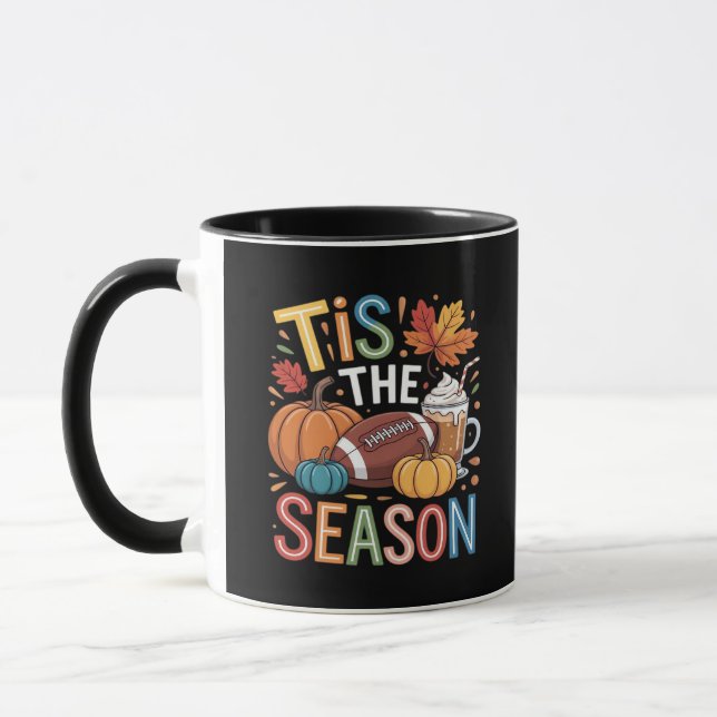Fall Football Autumn Pumpkin Coffee Lover Mug (Left)