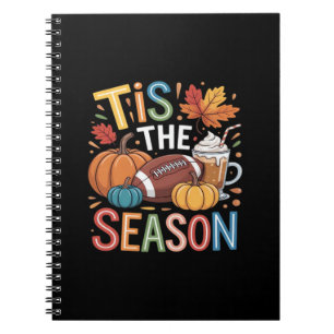 Fall Football Autumn Pumpkin Coffee Lover Notebook