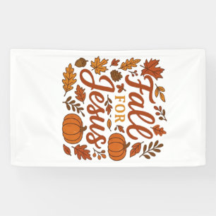 Fall For Jesus Autumn Pumpkin Christian Faith Clas Banner