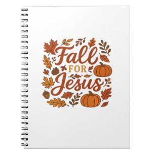 Fall For Jesus Autumn Pumpkin Christian Faith Clas Notebook