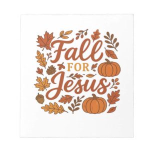 Fall For Jesus Autumn Pumpkin Christian Faith Clas Notepad