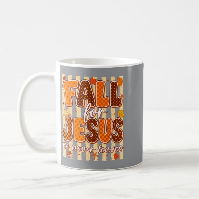 Fall For Jesus Christian Religious Autumn Fall Men Coffee Mug (Left)