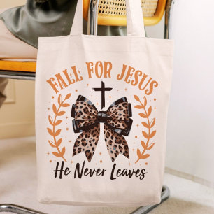 Fall For Jesus Christian Religious Autumn Tote Bag