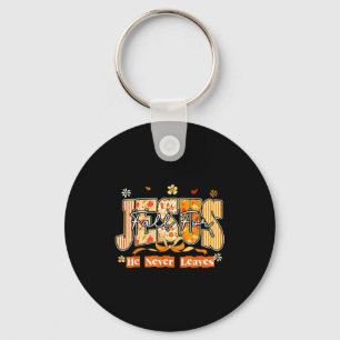Fall For Jesus He Never Leaves Autumn Christan Men Key Ring