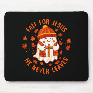 Fall For Jesus He Never Leaves Christian Ghost Hal Mouse Mat