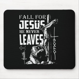 Fall For Jesus He Never Leaves Christian Thanksgiv Mouse Mat