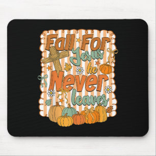 Fall For Jesus He Never Leaves Coquette Bow Autumn Mouse Mat