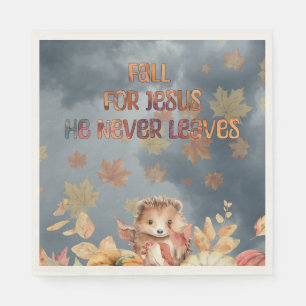 Fall For Jesus He Never Leaves Design Napkin