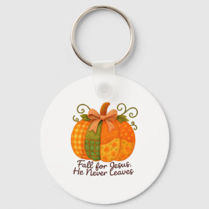 Fall For Jesus He Never Leaves Pumpkin Autumn Chri Key Ring