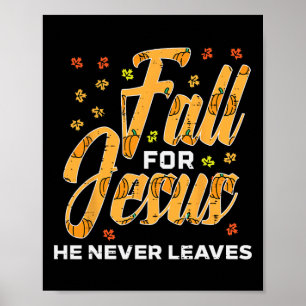 Fall For Jesus Thanksgiving Autumn Christian Men W Poster