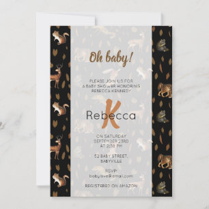 Fall Forest Animals Autumn Leaves Baby Shower  Invitation