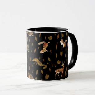 Fall Forest Animals Autumn Leaves Mug