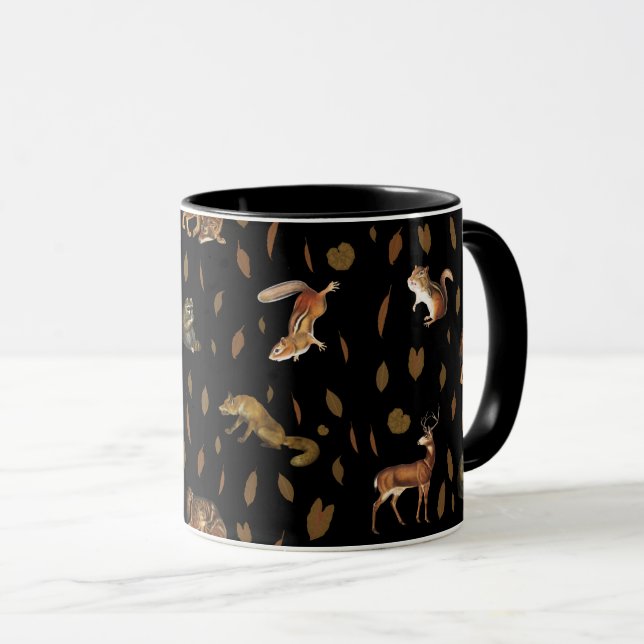 Fall Forest Animals Autumn Leaves Mug (Front Right)