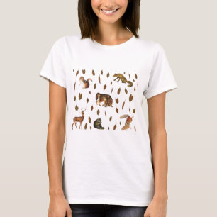 Fall Forest Animals Autumn Leaves T-Shirt