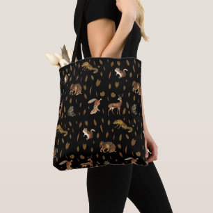 Fall Forest Animals Autumn Leaves Tote Bag