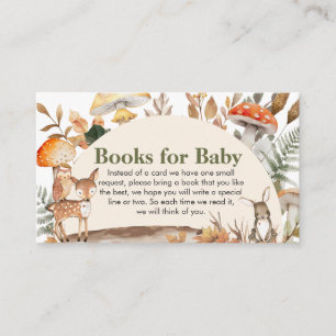 Fall Forest Animals Baby Shower Books for Baby Enclosure Card