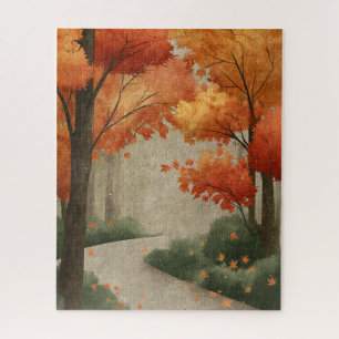 Fall Forest Autumn Leaves Jigsaw Puzzle