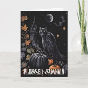 Fall Forest Blessed Samhain Night Pagan Gryphon Card
