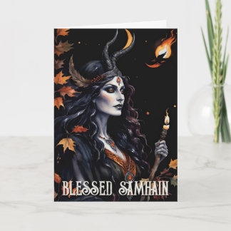 Fall Forest Blessed Samhain Night Pagan Witch Card