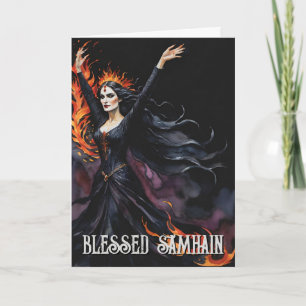 Fall Forest Blessed Samhain Night Pagan Witch Card