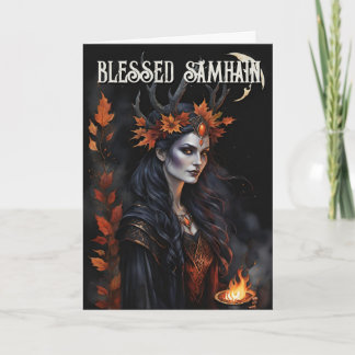 Fall Forest Blessed Samhain Night Pagan Witch Card