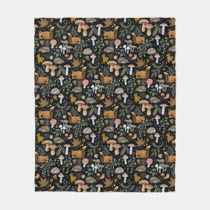 Fall Forest Forager Cosy up Warm Fleece Blanket