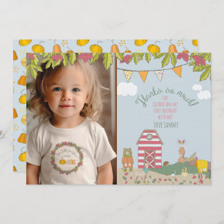 Fall Forest Friends Photo Thank You Card