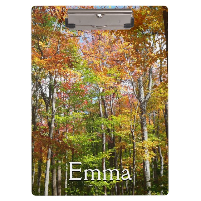 Fall Forest II Autumn Landscape Photography Clipboard (Front)