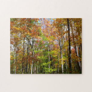 Fall Forest II Autumn Landscape Photography Jigsaw Puzzle