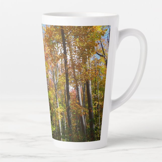 Fall Forest II Autumn Landscape Photography Latte Mug (Right)