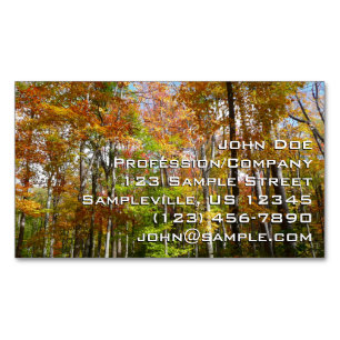Fall Forest II Autumn Landscape Photography Magnetic Business Card