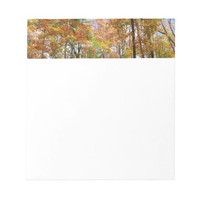 Fall Forest II Autumn Landscape Photography Notepad (Front)
