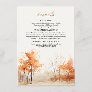 Fall Forest Landscape wedding Details Enclosure Card